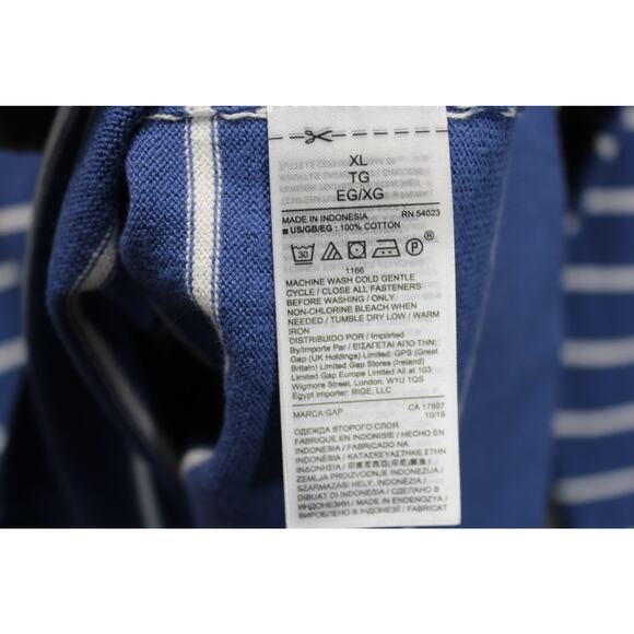 GAP Cardigan Sweater Crewneck Blue White Striped Button Womens Size XL NEW - Picture 4 of 5